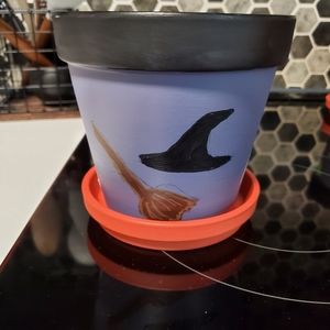 Hand Painted Terrra Cotta Flower Pot